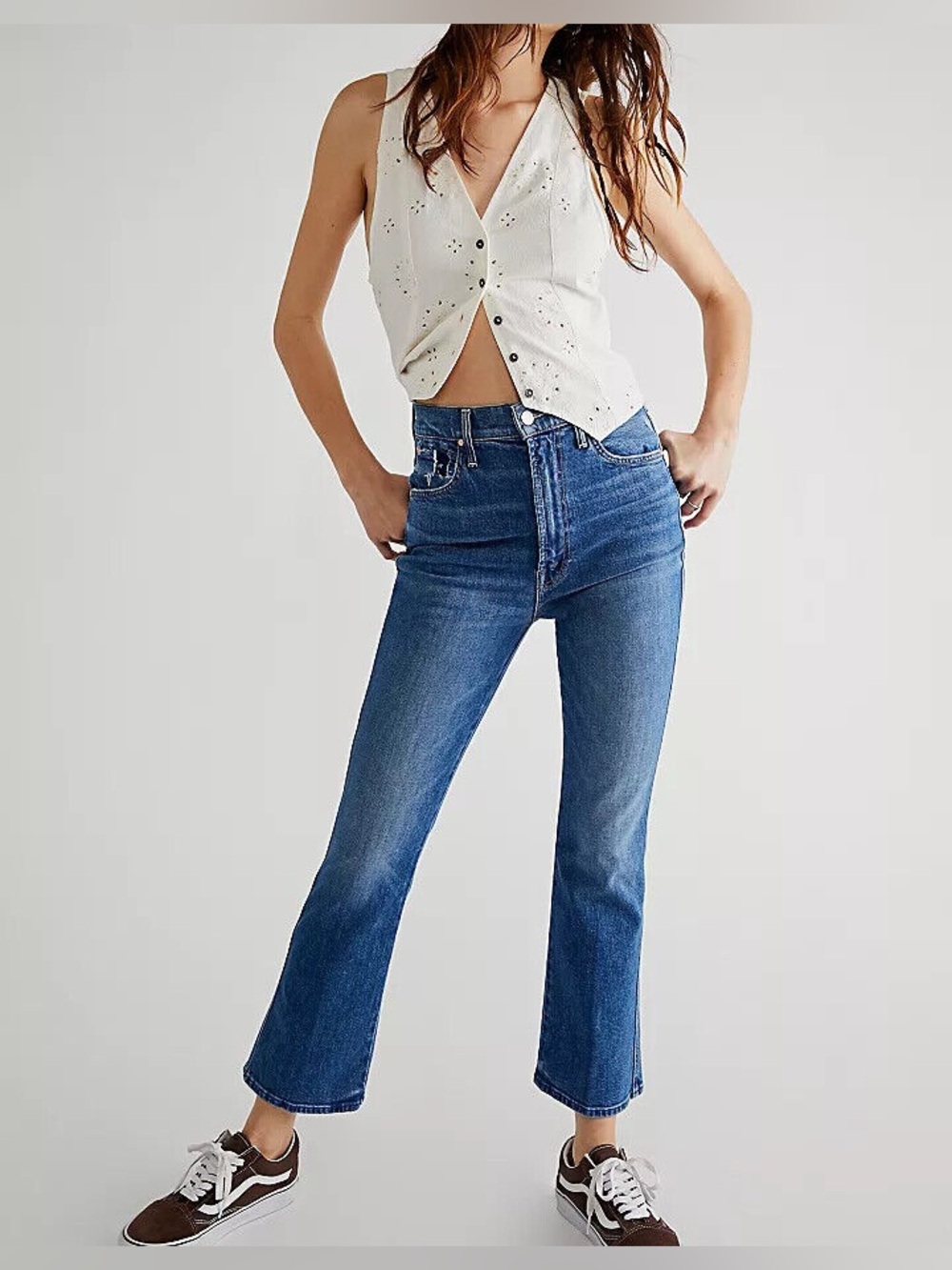 MOTHER High Waisted Smokin Double Ankle in Broken Record Size 31